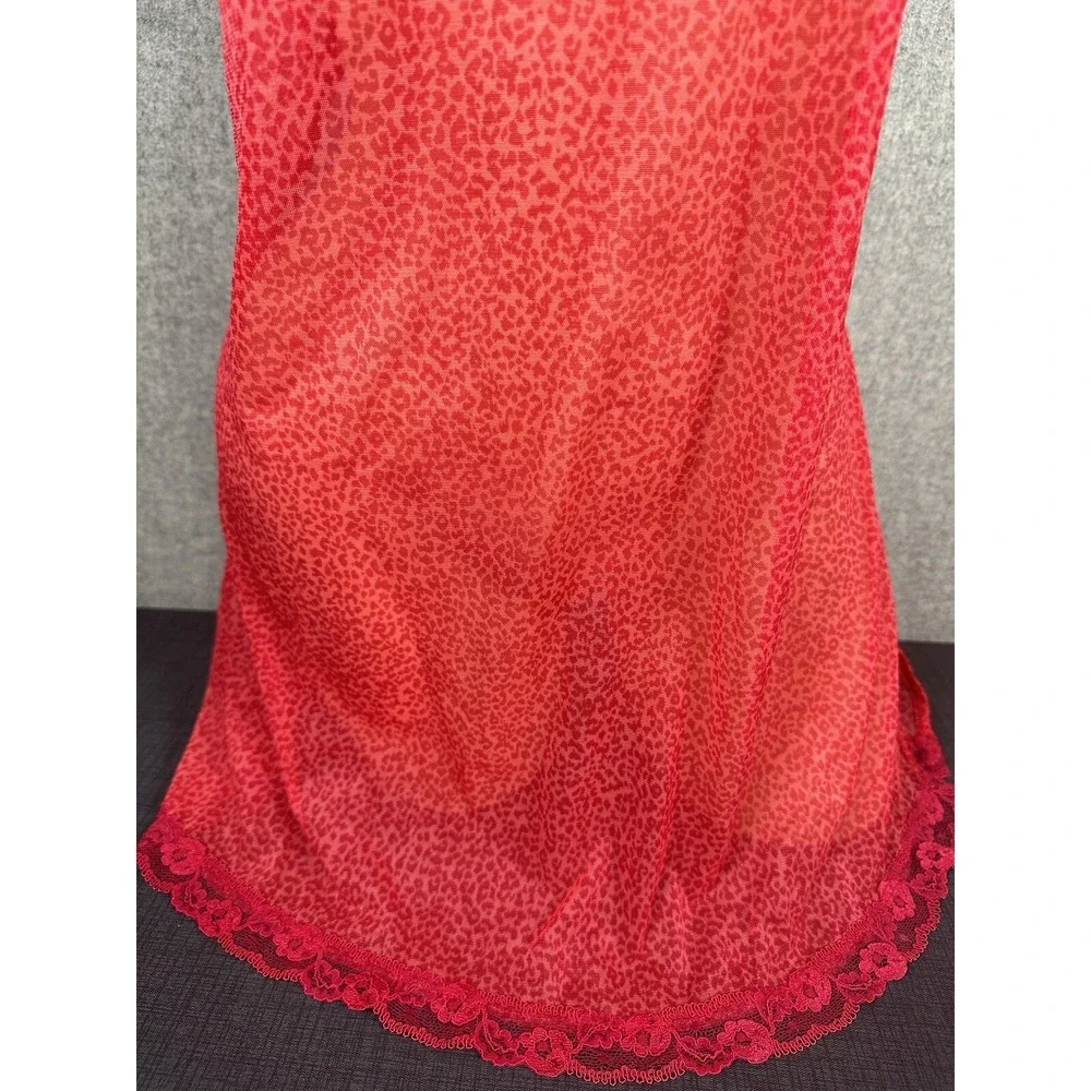 Vintage Victorias Secret Medium Nightgown Animal‎ Print Coquette Semi Sheer Y2K